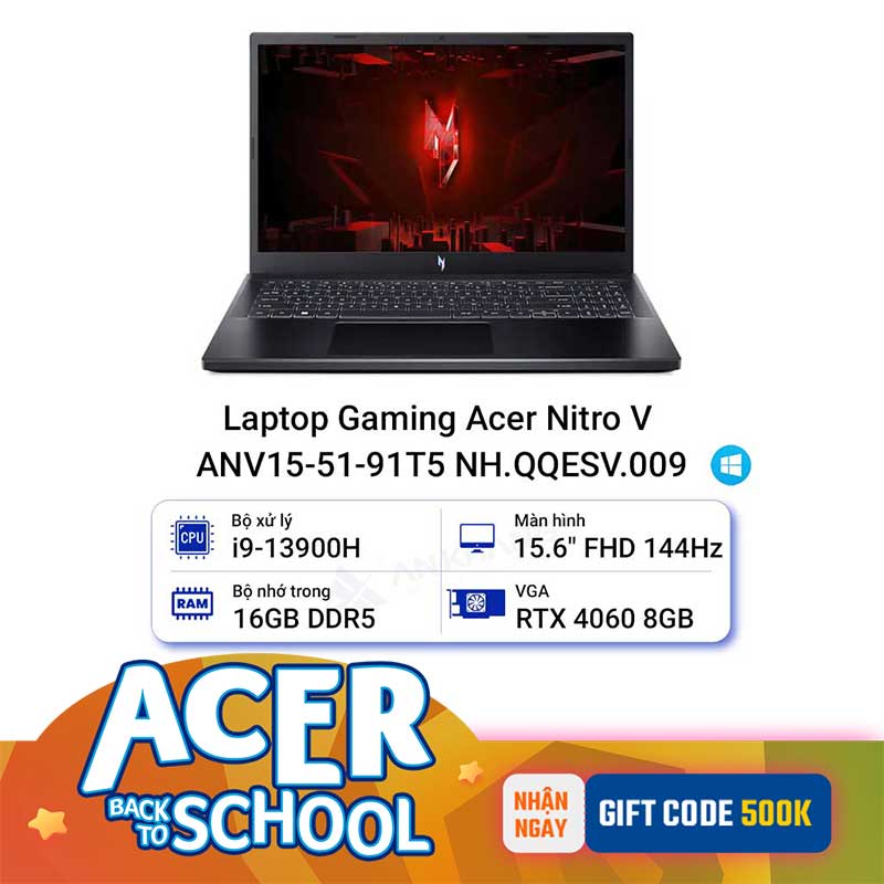 Laptop Gaming Acer Nitro V ANV15-51-91T5 NH.QQESV.009