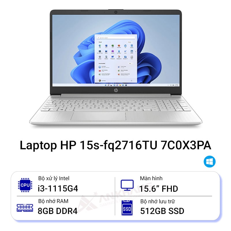 Laptop HP 15s-fq2716TU 7C0X3PA