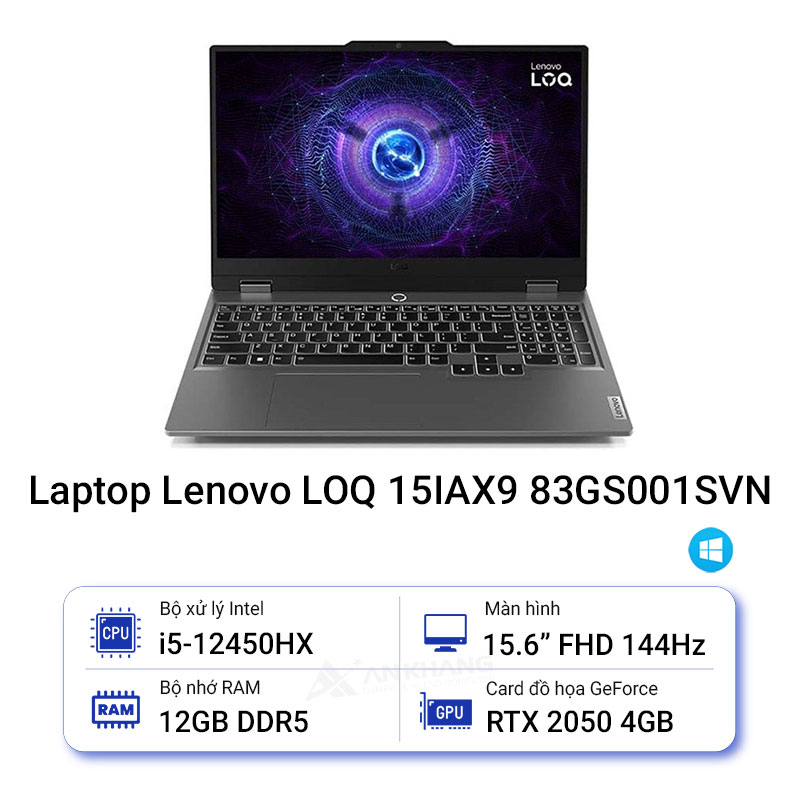 Laptop Lenovo LOQ 15IAX9 83GS001SVN i5 12450HX