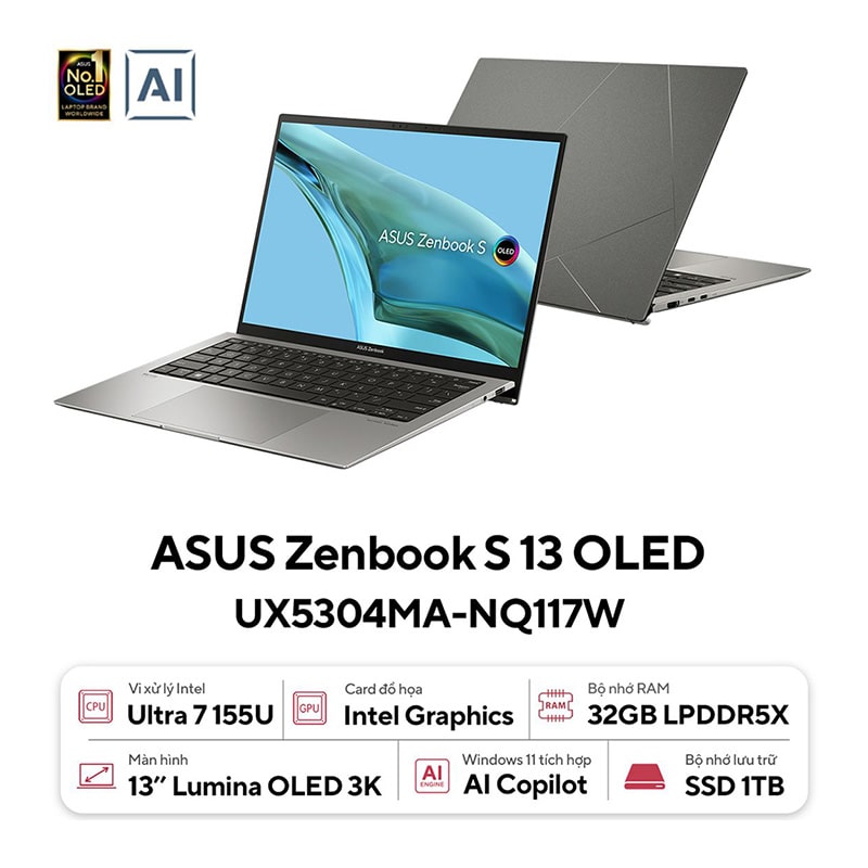 Laptop Asus Zenbook S 13 OLED UX5304MA-NQ117W
