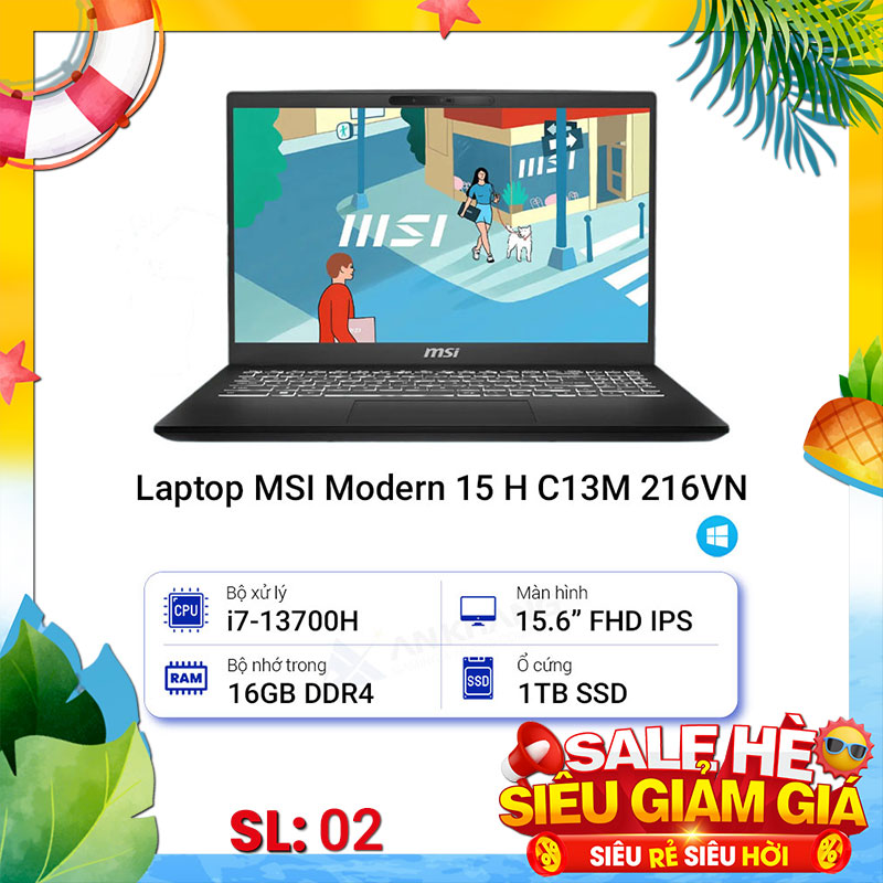 Laptop MSI Modern 15 H C13M 216VN