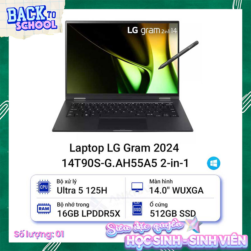 Laptop LG Gram 2024 14T90S-G.AH55A5 2-in-1