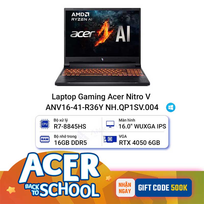 Laptop Gaming Acer Nitro V ANV16-41-R36Y NH.QP1SV.004