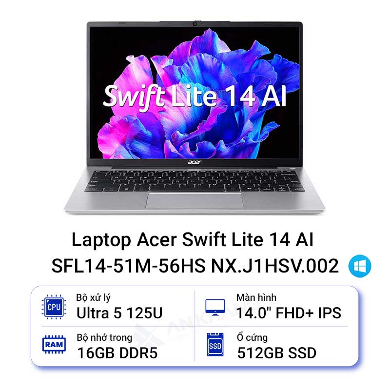 Laptop Acer Swift Lite 14 AI SFL14-51M-56HS NX.J1HSV.002