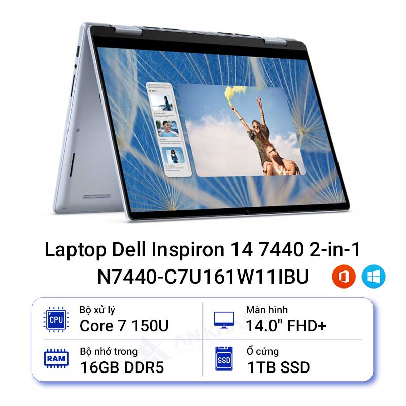 Laptop Dell Inspiron 14 7440 2-in-1 N7440-C7U161W11IBU