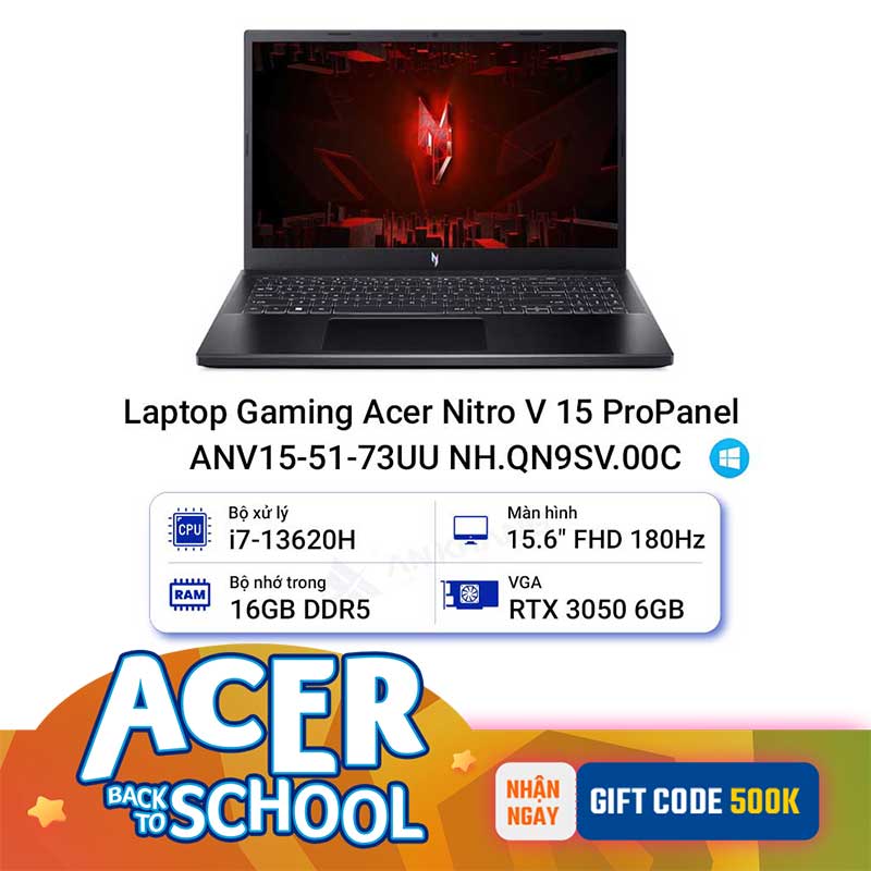 Laptop Gaming Acer Nitro V 15 ProPanel ANV15-51-73UU NH.QN9SV.00C