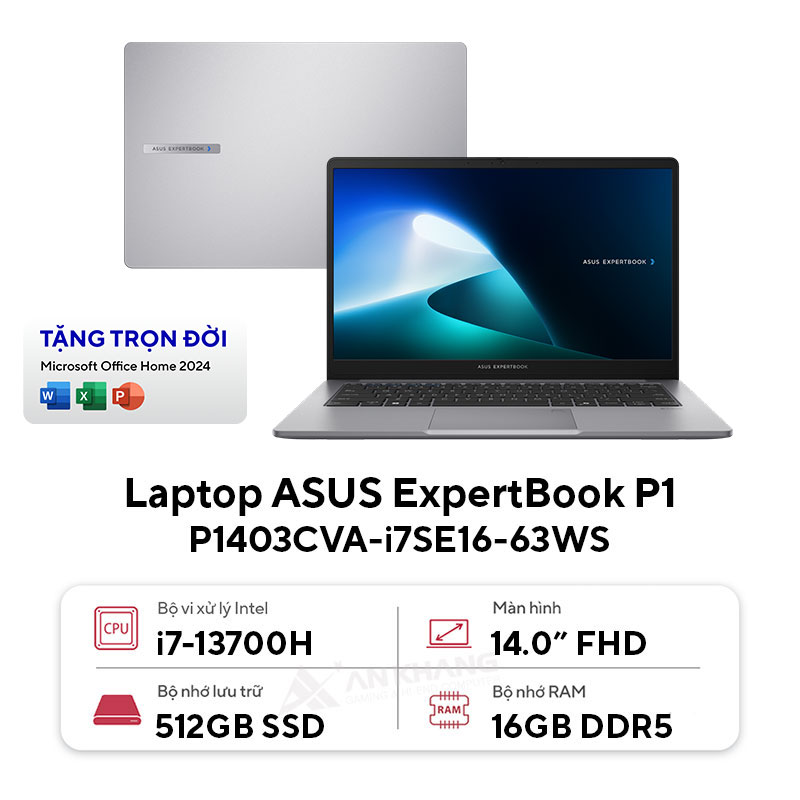 Laptop ASUS ExpertBook P1 P1403CVA-i7SE16-63WS
