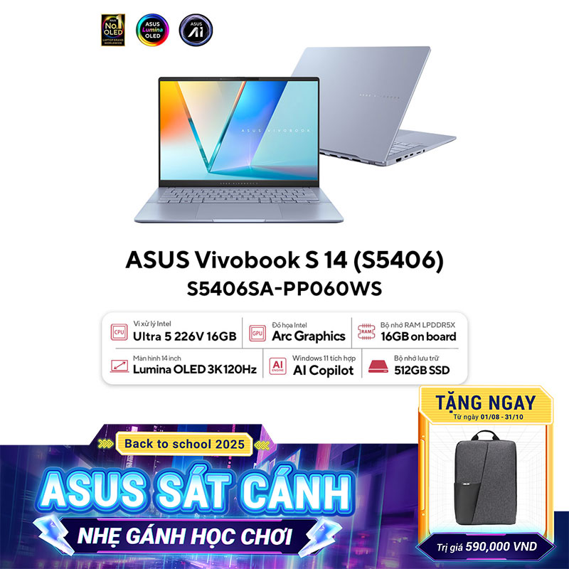 Laptop ASUS Vivobook S 14 OLED S5406SA-PP060WS