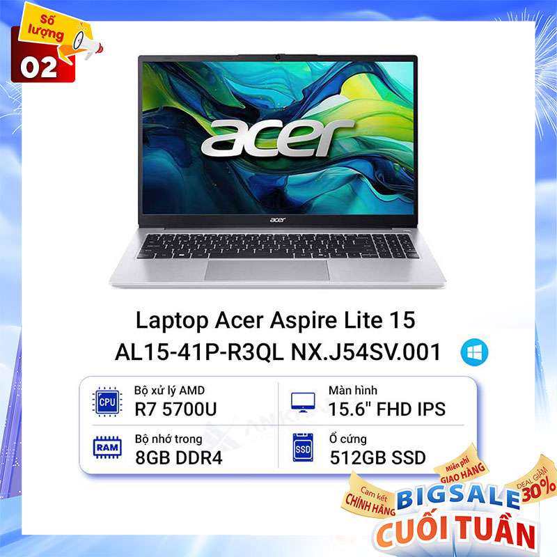 Laptop Acer Aspire Lite 15 AL15-41P-R3QL NX.J54SV.001