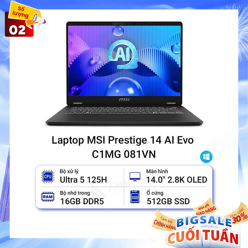 Laptop MSI Prestige 14 AI Evo C1MG 081VN