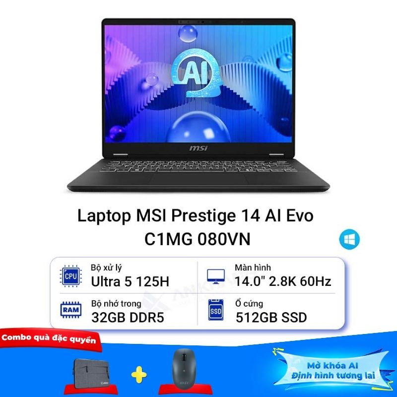 Laptop MSI Prestige 14 AI Evo C1MG 080VN