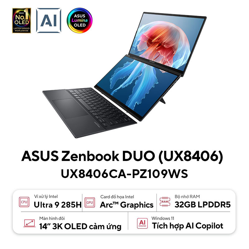 Laptop ASUS Zenbook Duo UX8406CA-PZ109WS