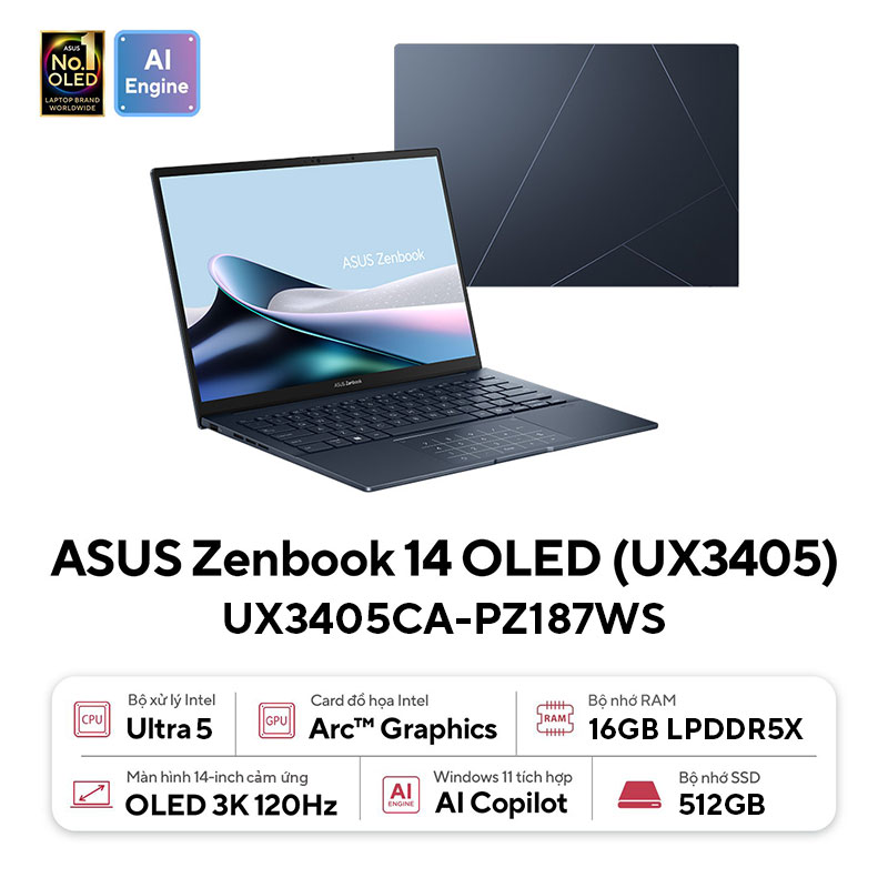 Laptop ASUS Zenbook 14 UX3405CA-PZ187WS