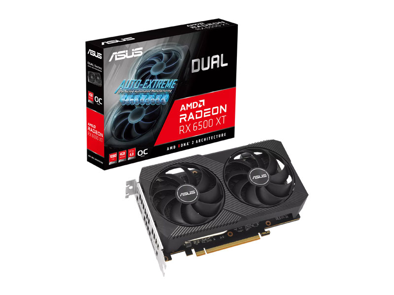 VGA Asus Dual Radeon RX 6500 XT V2 OC Edition 4GB GDDR6 DUAL-RX6500XT-O4G-V2