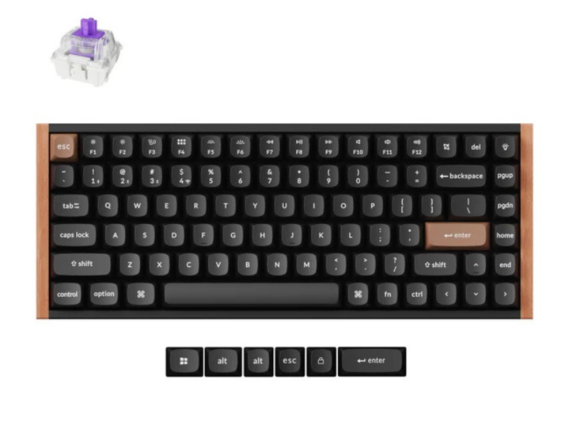 Bàn phím Keychron K2H-F1 K2 HE Swappable RGB Backlight Aluminum Nebula Switch - Black (Special Edition)