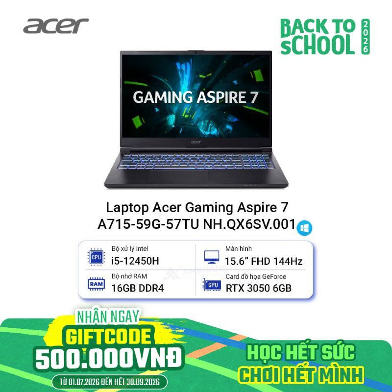 Laptop Acer Gaming Aspire 7 A715-59G-57TU NH.QX6SV.001