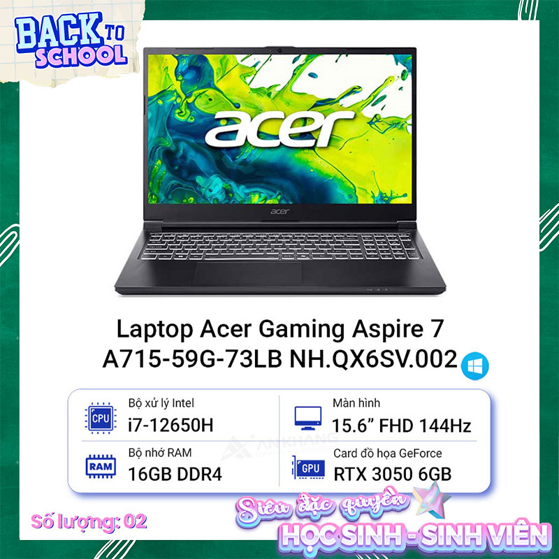 Laptop Acer Gaming Aspire 7 A715-59G-73LB NH.QX6SV.002