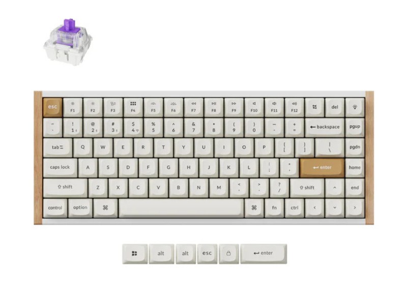 Bàn phím Keychron K2H-Q1 K2 HE Swappable RGB Backlight Aluminum Nebula Switch - White (Special Edition)