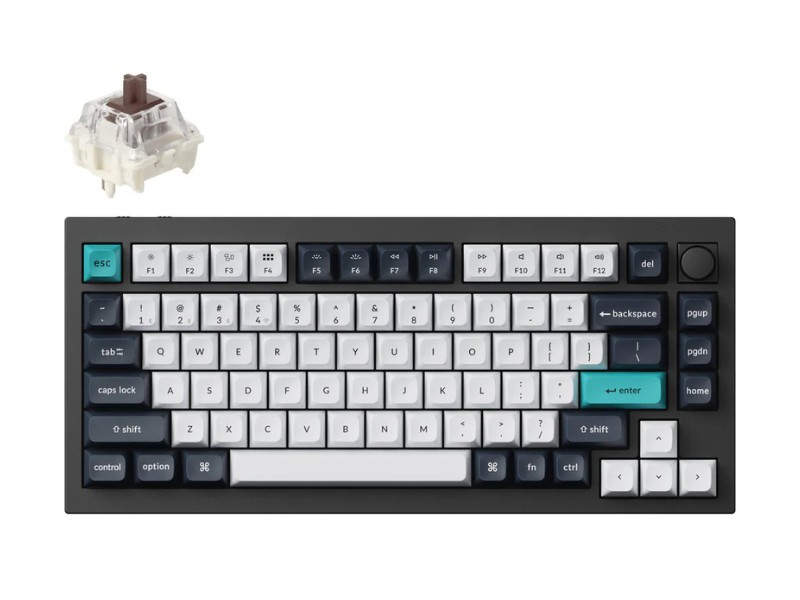 Bàn phím cơ không dây Keychron Q1M-M3 Q1 Max Brown Switch Knob Version