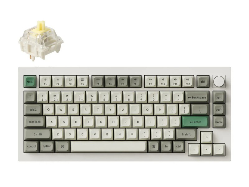 Bàn phím cơ không dây Keychron Q1M-P4 Q1 Max Banana Switch Knob Version White