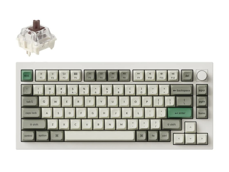 Bàn phím cơ không dây Keychron Q1M-P3 Q1 Max Brown Switch Knob Version White