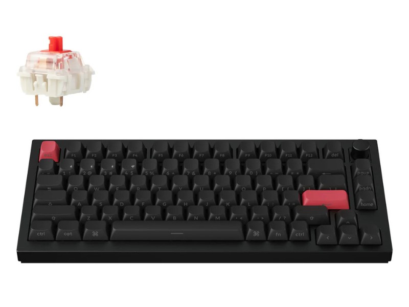 Bàn phím cơ không dây Keychron Q1M-M1S Q1 Max Red Switch Side-Printed Keycaps Knob Version Black 
