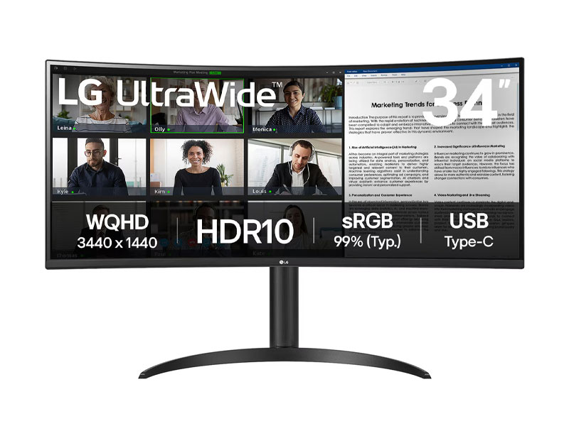 Màn hình cong LG UltraWide 34WR55QK-B 34inch VA QHD 100Hz 1ms