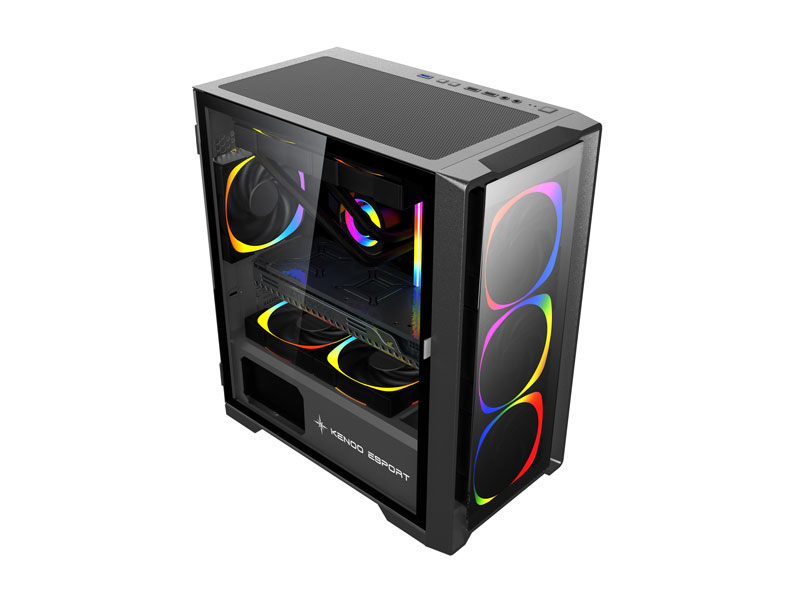 Vỏ case KENOO ESPORT MK500-3F M-ATX Đen