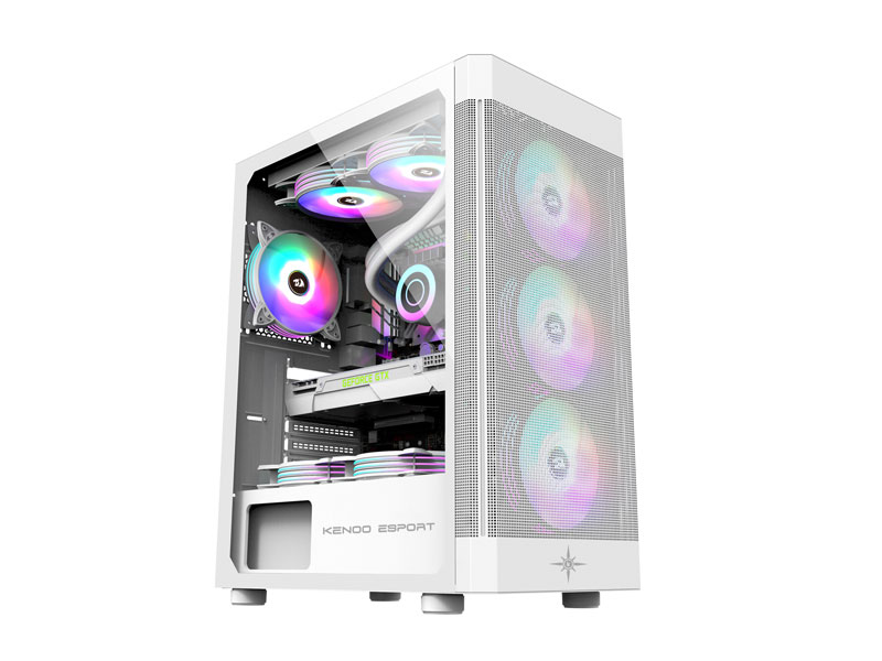 Vỏ case Kenoo ESPORT AF100-3F ATX Full Thép Trắng