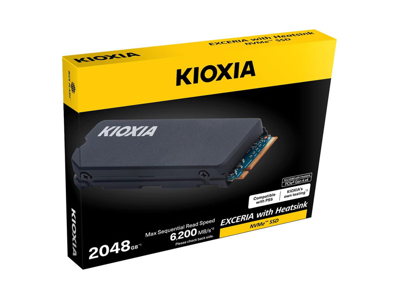 Ổ cứng SSD Kioxia Exceria Heatsink 2TB NVME PCIe4x4 LSC11K2T04G8 tản (6200-4900MB/s)