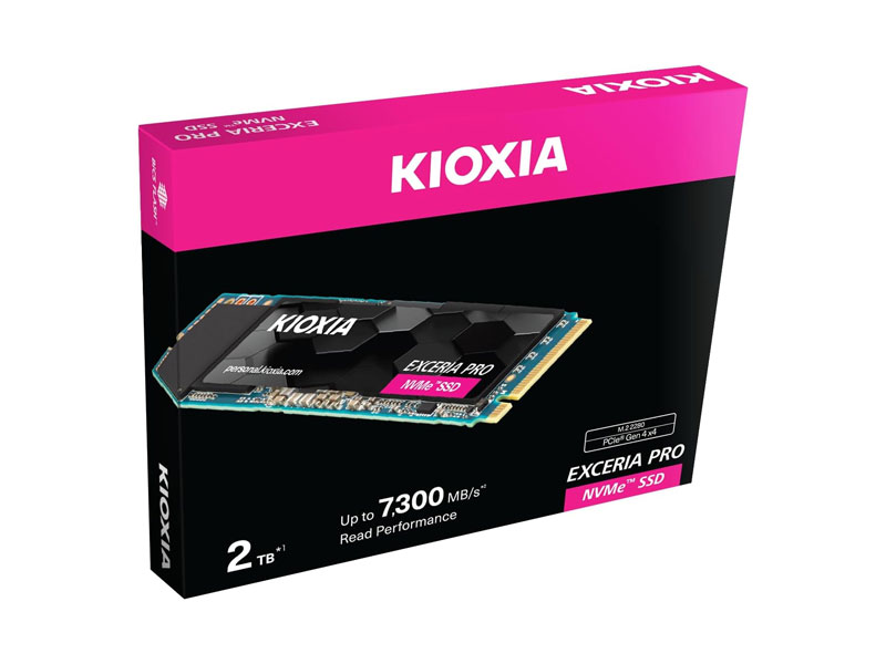 Ổ cứng SSD Kioxia Exceria PRO 2TB NVME PCIe4x4 LSE10Z002TG8 tản (7300-6400MB/s)