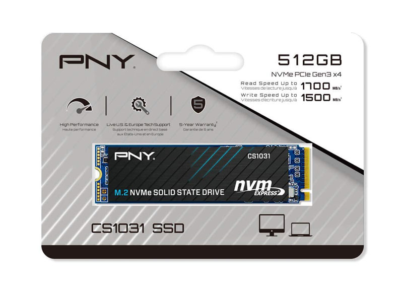 Ổ cứng SSD PNY CS1031 512GB NVMe PCIe3x4 M280CS1031-512-CL (1700-1500MB/s)