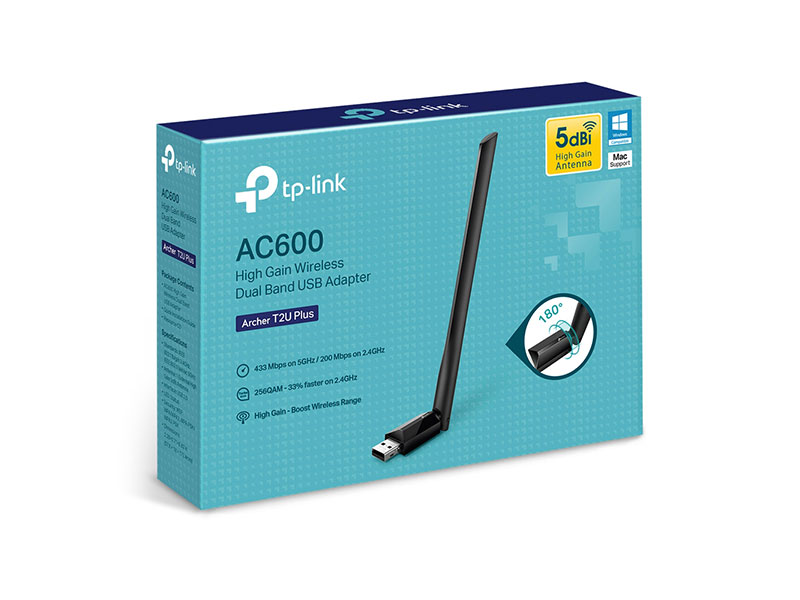 Card mạng không dây USB TP-Link Archer T2U Plus AC600