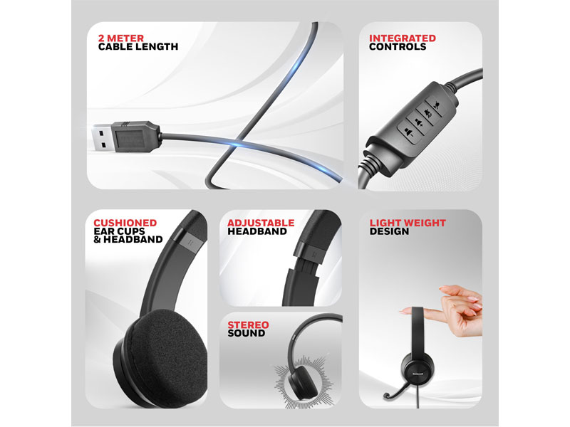 Tai nghe Honeywell Trueno U30 HC000602/AUD/WHP/BLK/USB