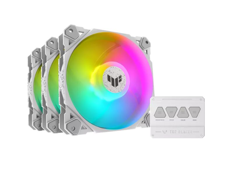 Bộ 3 quạt tản nhiệt  ASUS TUF Gaming TF120 ARGB (Màu trắng)