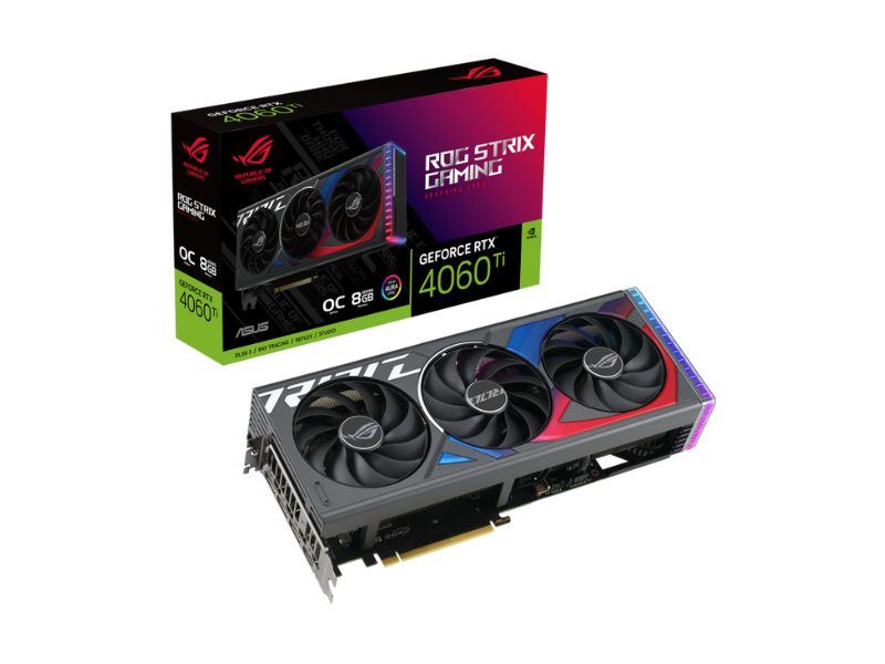 VGA ASUS ROG Strix GeForce RTX 4060 Ti 8GB GDDR6 OC (ROG-STRIX-RTX4060TI-O8G-GAMING)