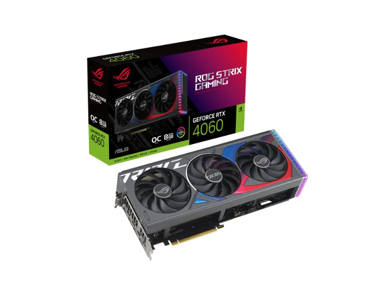 VGA ASUS ROG Strix GeForce RTX 4060 OC 8GB GDDR6 (ROG-STRIX-RTX4060-O8G-GAMING)