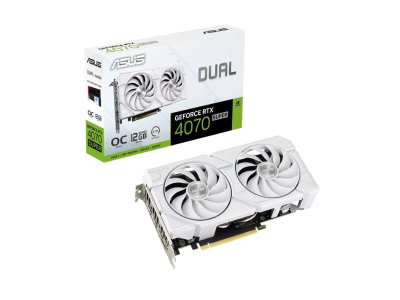 VGA ASUS Dual GeForce RTX 4070 SUPER EVO White OC 12GB GDDR6X (DUAL-RTX4070S-O12G-EVO-WHITE)