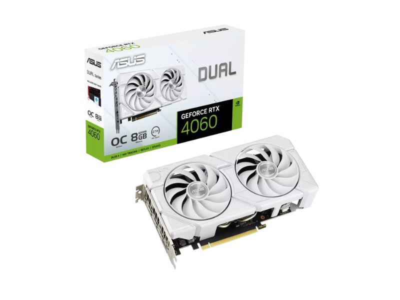 VGA ASUS Dual GeForce RTX 4060 EVO White OC 8GB GDDR6 (DUAL-RTX4060-O8G-EVO-WHITE)