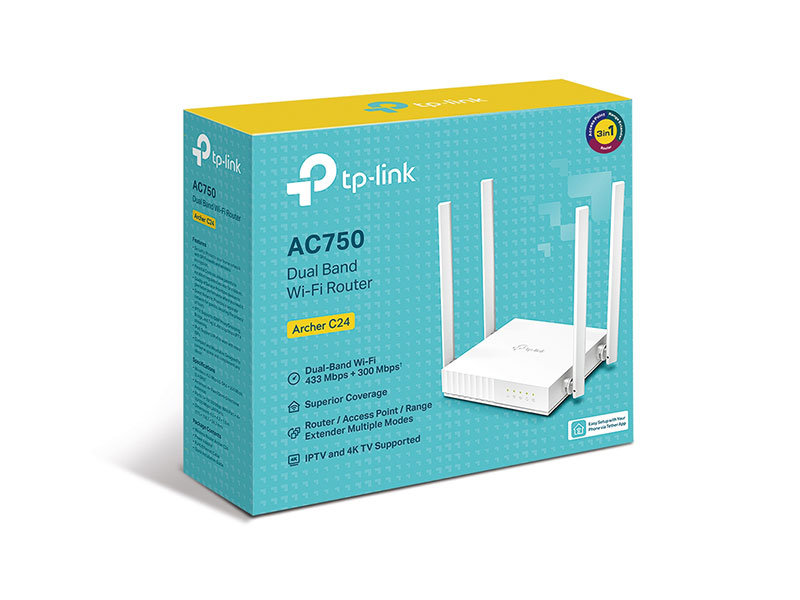 Bộ phát wifi TP-Link Archer C24 Router WiFi AC750 băng tần kép 2.4/5 GHz