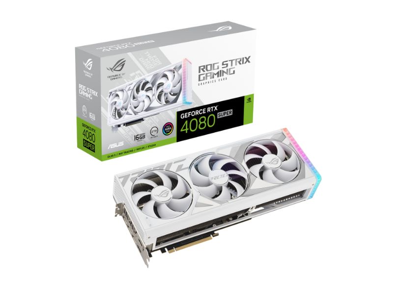 VGA ASUS ROG Strix GeForce RTX 4080 SUPER 16GB GDDR6X màu trắng (ROG-STRIX-RTX4080S-16G-WHITE)