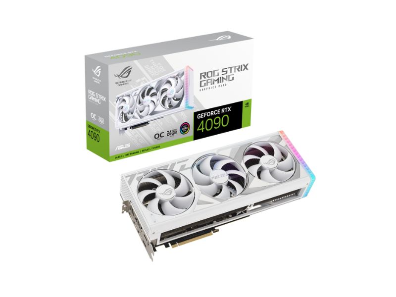 VGA ASUS ROG Strix GeForce RTX 4090 24GB GDDR6X White OC (ROG-STRIX-RTX4090-O24G-WHITE)