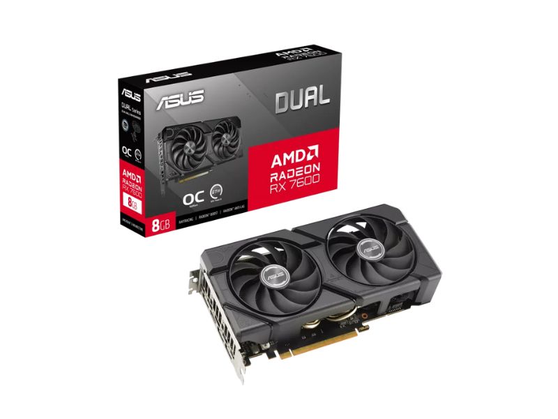 VGA ASUS Dual Radeon RX 7600 EVO OC 8GB GDDR6 (DUAL-RX7600-O8G-EVO)