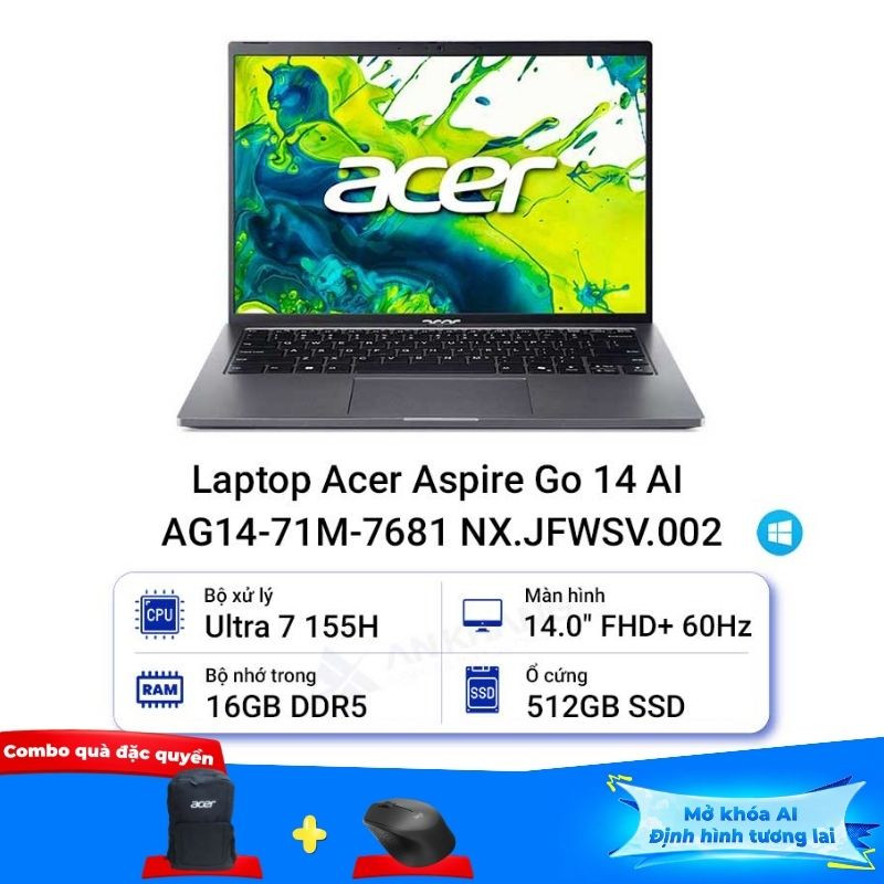 Laptop Acer Aspire Go 14 AI AG14-71M-7681 NX.JFWSV.002
