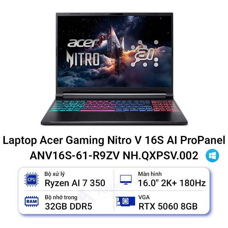 Laptop Acer Gaming Nitro V 16S AI ProPanel ANV16S-61-R9ZV NH.QXPSV.002