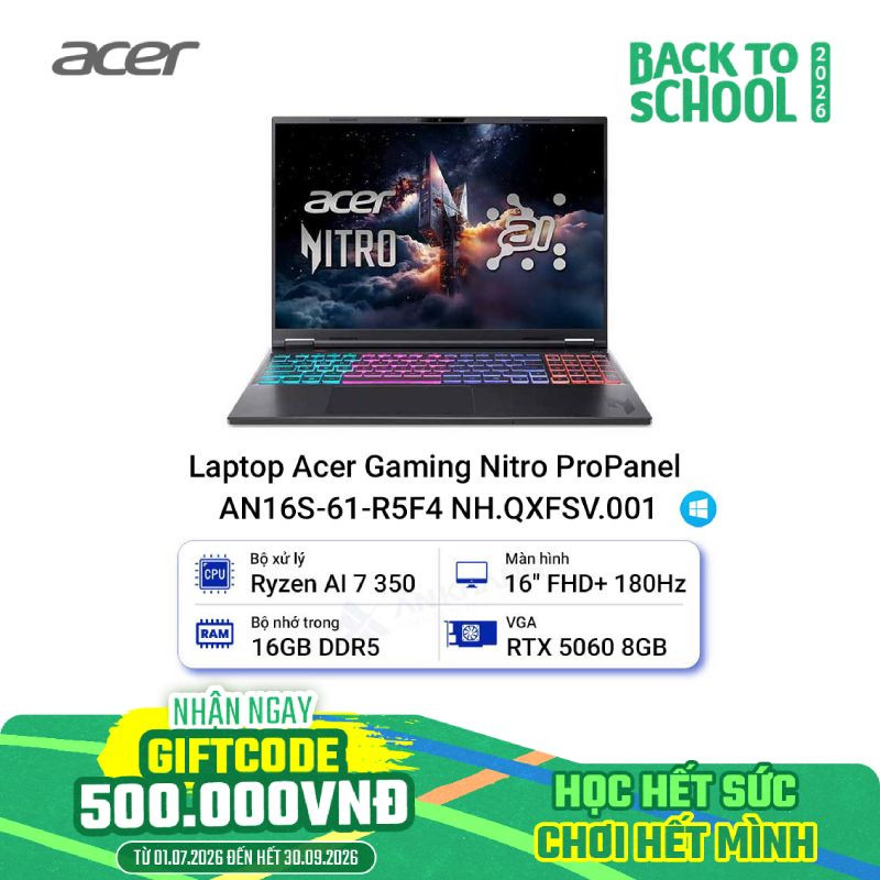 Laptop Acer Gaming Nitro ProPanel AN16S-61-R5F4 NH.QXFSV.001