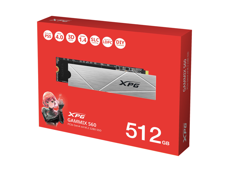 Ổ cứng SSD Adata XPG Gammix S60 512G PCIe Gen4 AGAMMIXS60-512G-CS