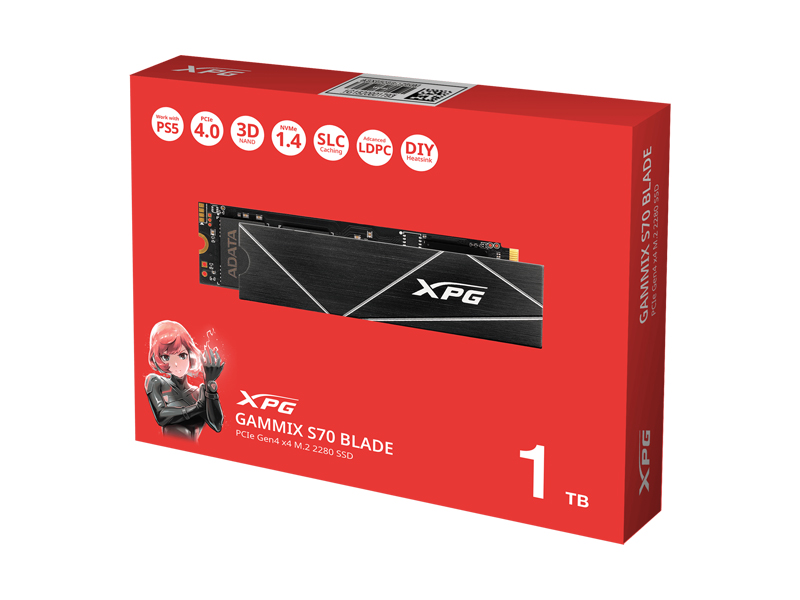 Ổ cứng SSD Adata XPG Gammix S70 1TB PCIe Gen4 AGAMMIXS70B-1T-CS