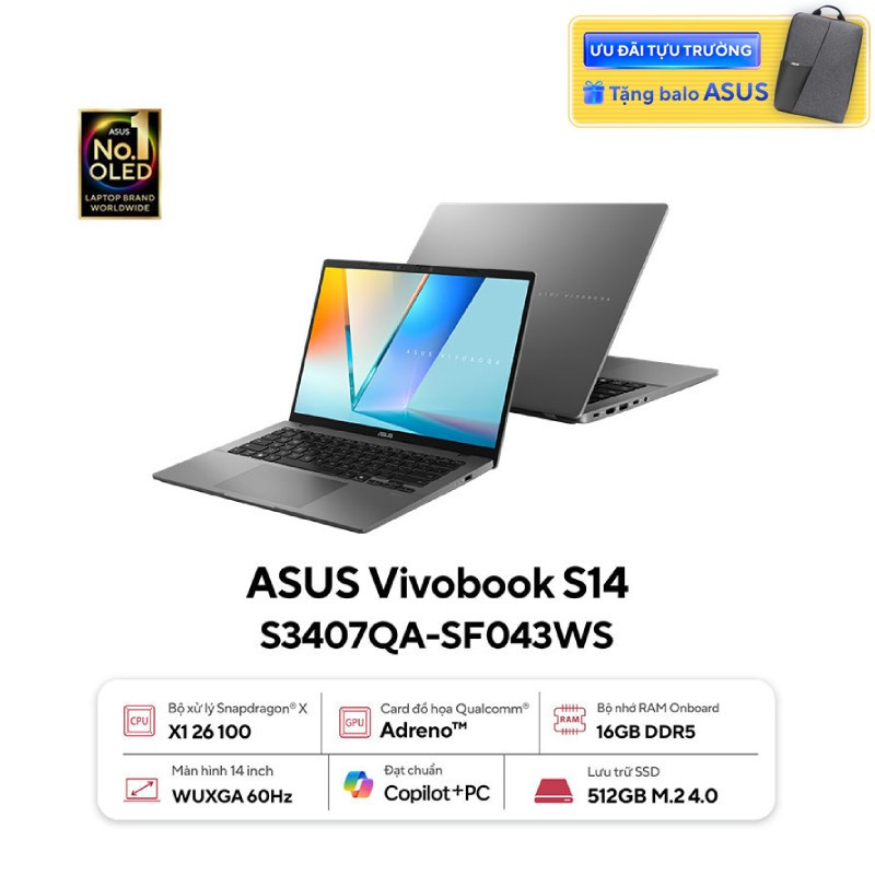 Laptop ASUS Vivobook S14 S3407QA-SF043WS