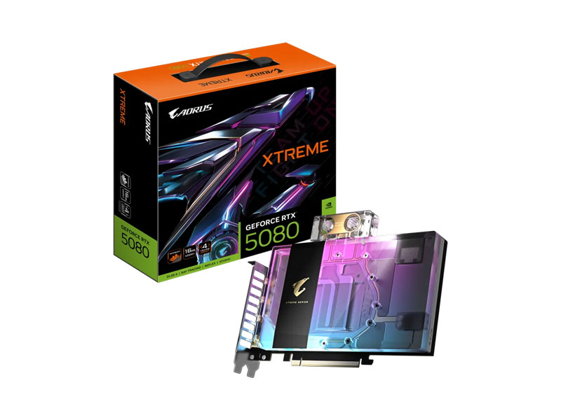 VGA Gigabyte AORUS GeForce RTX 5080 XTREME WATERFORCE WB 16G GV-N5080AORUSX WB-16GD